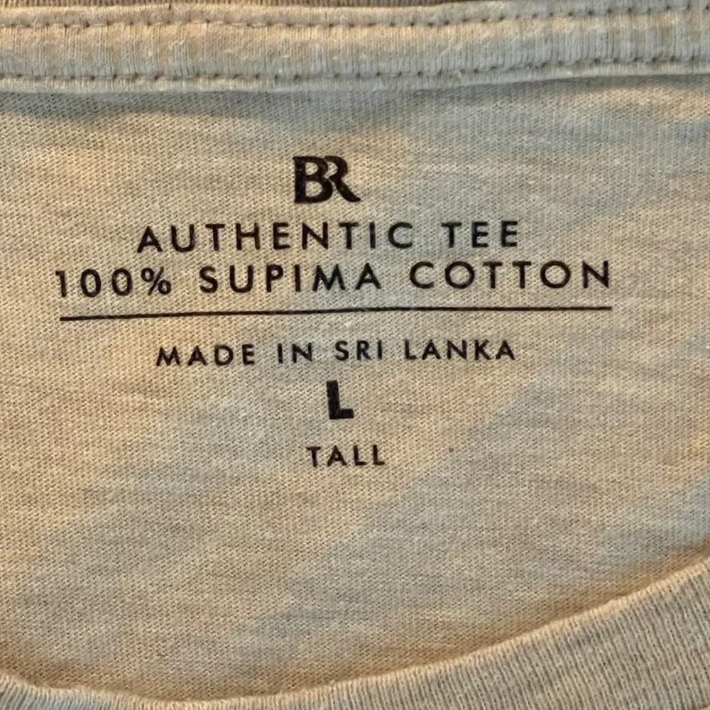 Banana Republic Mens L Tall 100% Supima Cotton Crewneck Slub Tee Shirt Oatmeal